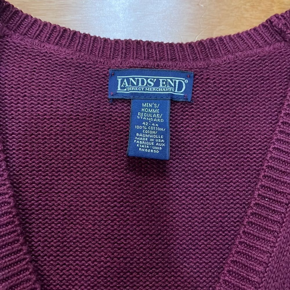 Land’s End Men's Cotton V-Neck Sweater Vest size L‎ - Picture 3 of 6